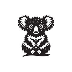 Mystical Koala Whispers: Koala Bear Silhouettes Conveying Whispers of Wisdom in the Stillness of the Bushland - Koala Illustration - Koala Bear Illustration - Koala Vector
