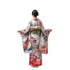 Fototapeta na wymiar woman wear kimono isolated