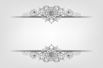 Classical Baroque Filigree Decoration Ornament Vintage Floral Border Style Antique Art Retro