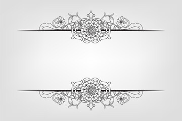 Classical Baroque Filigree Decoration Ornament Vintage Floral Border Style Antique Art Retro