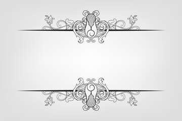 Classical Baroque Filigree Decoration Ornament Vintage Floral Border Style Antique Art Retro