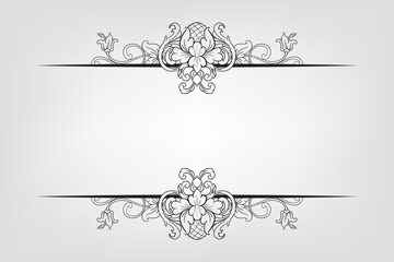 Classical Baroque Filigree Decoration Ornament Vintage Floral Border Style Antique Art Retro
