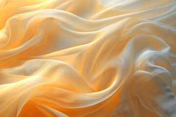 Obraz premium Golden Silk Wave: Soft Textured Fabric Background in Pink and Orange with Smooth Flowing Patterns and Elegant Swirls – Light and Luxurious Design Illustration