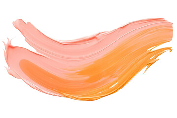 The Soft Peach Brushwork Isolated On Transparent Background