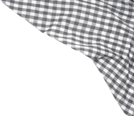 Wrinkled grey gingham fabric.
