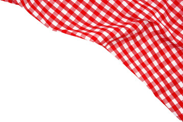Wrinkled red gingham fabric