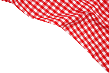 Wrinkled red gingham fabric