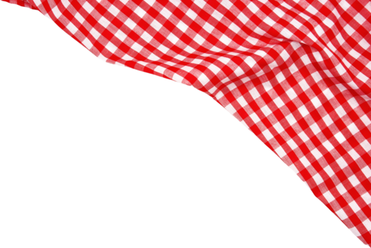 Wrinkled red gingham fabric