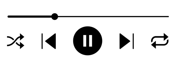 Media Player Control Button Set On Transparent Background, PNG