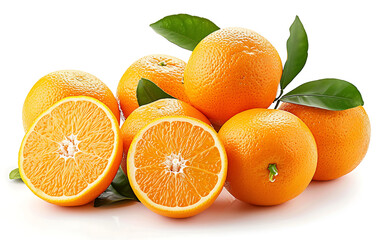 Fresh orange fruit isolated on white background.