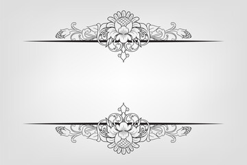 Fototapeta premium Classical Baroque Filigree Decoration Ornament Vintage Floral Border Style Antique Art Retro