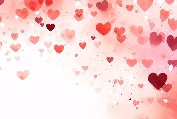 hearts falling down on a transparent background