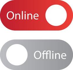 Online offline switch, slider, toggle icon. Vector illustration vector.