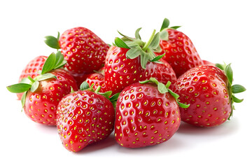 Strawberries isolated on white background.