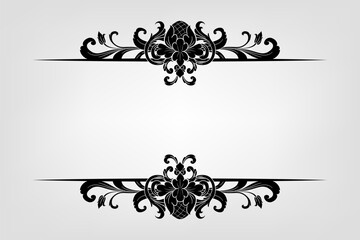 Classical Baroque Filigree Decoration Ornament Vintage Floral Border Style Antique Art Retro