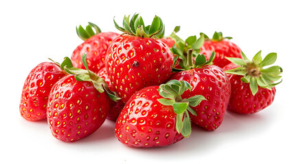 Strawberries isolated on white background.