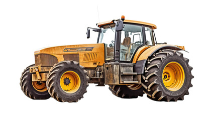 Agricultural towing tractor for farming on a white background
