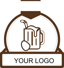 Glass cup logo design