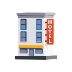 Hotel 3d icon illustration