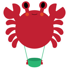 Crab Balloon, Cute animal balloon for sale, Adorable creature-themed balloon, Kawaii critter balloon