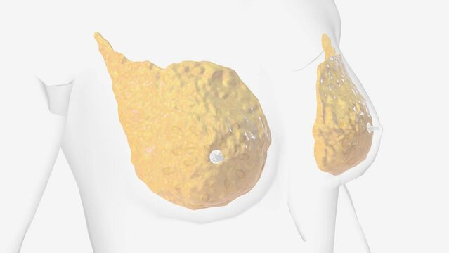 Fatty tissue of breast 3d medical