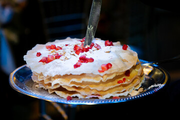 tarta árabe, dulce, pastel, tarta, postre, rico , sabroso