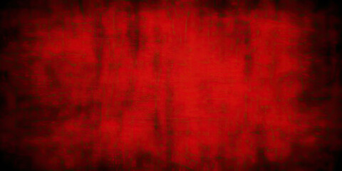 Fototapeta premium Red red textured grunge wall background .Festive glowing blurred texture. red halloween background banner. red vintage wall