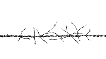 barbed wire on white background
