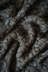 Vertical Background texture of fabric with braids pattern top view closeup.