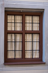 Fototapeta na wymiar Germany - January 15, 2024: Old Decorative Wooden window.