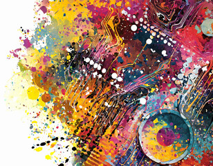 Vivid abstract circuit board