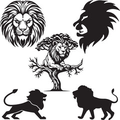 lion illustration vector silhouette
