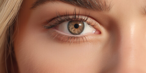 Fototapeta premium Model with Light Brown Eye and Delicate Lashes