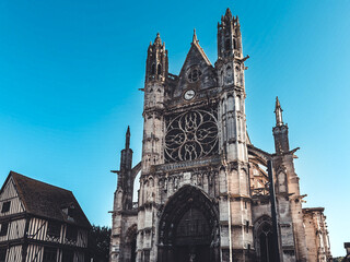 Fototapeta na wymiar Traditional Cathedral building in Vernon, France