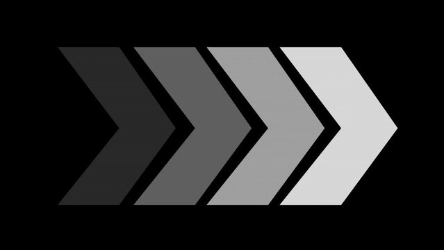 White vector arrows collection .Next or right direction arrow on black background.