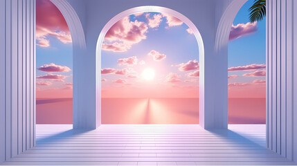 Empty room background, simple style interior design