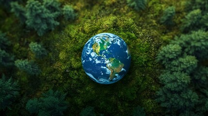 Obraz na płótnie Canvas Earth Day background wallpaper, planet earth in nature, go green, ecology, plants