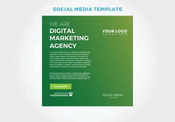Digital marketing agency or corporate social media post design Pro Vector