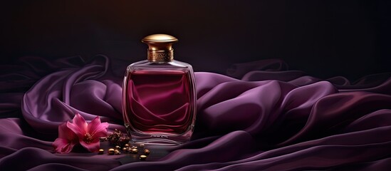 The image captures a transparent bottle containing an exquisite and expensive women's perfume..