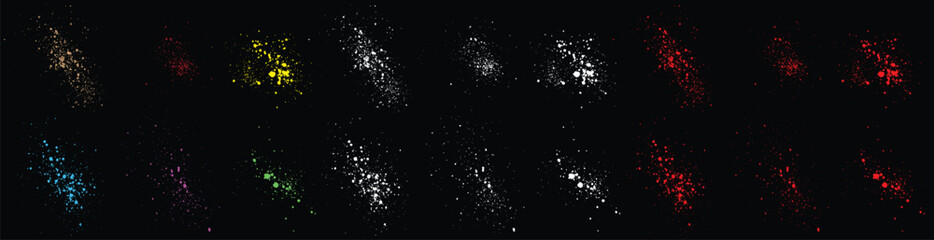 Blood set of hand-painted white, red, green, wheat color watercolor brush splatter bleeding background