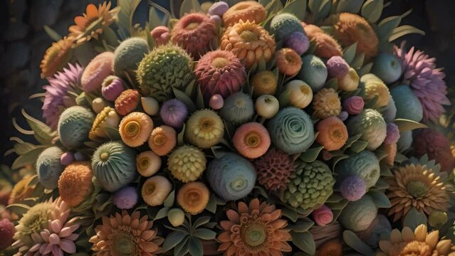 flowers change looping animation