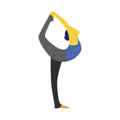 Flat illustration vector design of woman on yoga pose