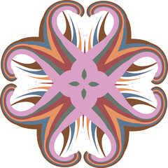 Isolated pattern of smooth colored lines.