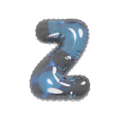 3D bluish spotty helium balloon letter Z