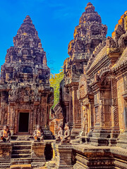 Banteay Srei Temple was built in honor of the god Shiva, of the Khmer civilization, Angkor Cambodia