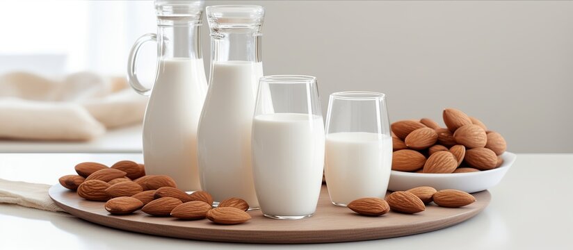 A arrangement almond milk table