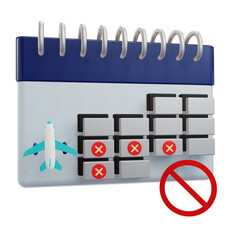 3 D illustration of cancel ticket