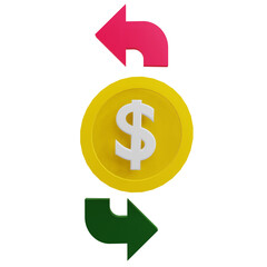 3 D illustration of cashflow