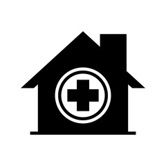 Fototapeta premium house with medical symbol, hospital icon vector