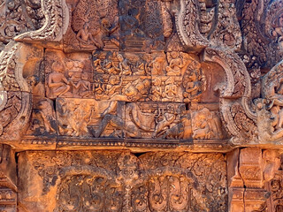 Banteay Srei Temple was built in honor of the god Shiva, of the Khmer civilization, Angkor Cambodia